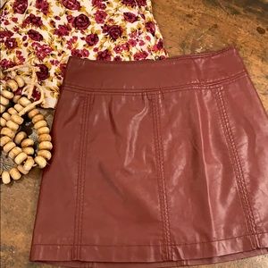 Free People Vegan Leather Mini Skirt